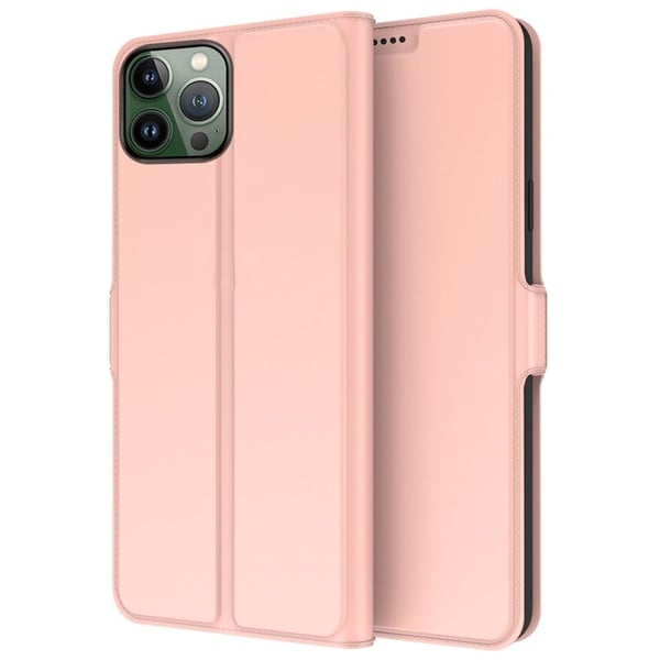 Sileä ja ohut premium-PU-nahkakotelo iPhone 13 Pro - Ruusukulta Sileä ja ohut premium-PU-nahkakotelo iPhone 13 Pro - Ruusukulta