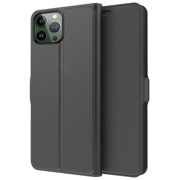 Sileä ja ohut premium-PU-nahkakotelo iPhone 13 Pro - Musta Sileä ja ohut premium-PU-nahkakotelo iPhone 13 Pro - Musta
