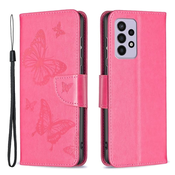 Butterfly Samsung Galaxy A33 5G Flippetui - Rose