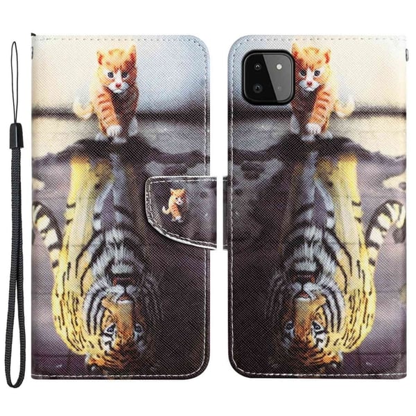 Wonderland Samsung Galaxy A22 5G flip etui - Tiger Wonderland Samsung Galaxy A22 5G flip etui - Tiger