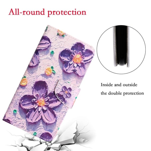 Wonderland Samsung Galaxy A52s 5G / A52 5g / A52 Flippetui - Lilla Blomst