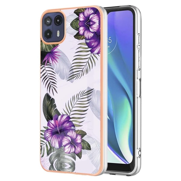 Marble Motorola Moto G50 5G Etui - Lilla Blomster