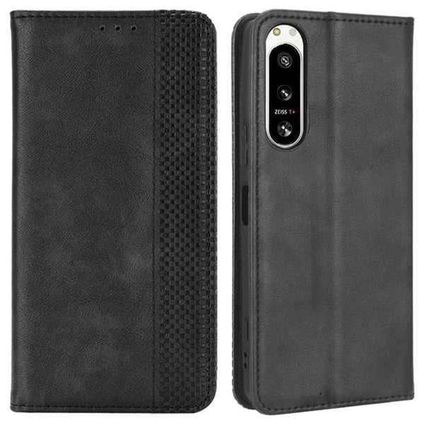 Bofink Vintage Sony Xperia 5 Iv Nahkakotelo - Musta