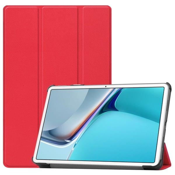 Huawei MatePad 11 (2021) trefoldig flip-etui i PU-lær - Rød
