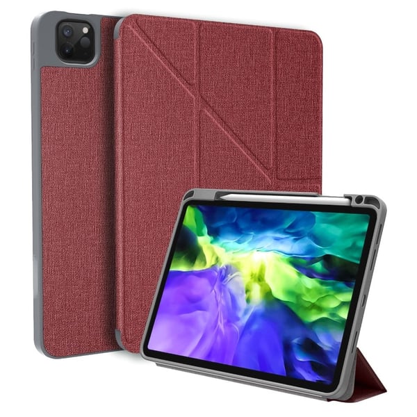 MUTURAL iPad Pro 11 (2021) / (2020) / (2018) King Kong-serien flip-etui i skinn - Rød MUTURAL iPad Pro 11 (2021) / (2020) / (2018) King Kong-serien flip-etui i skinn - Rød