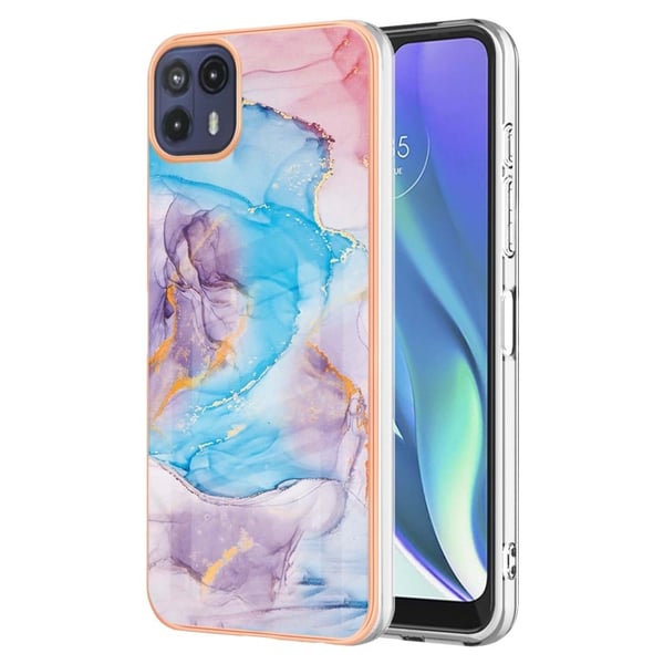 Marble Motorola Moto G50 5G Etui - Milky Way Klinkekule Blue