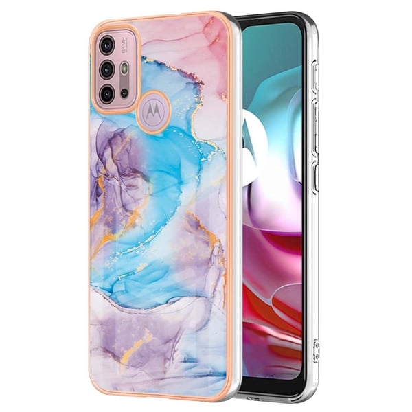 Marble Motorola Moto G20 / G30 / G10 Etui - Milky Way Klinkekule Blue