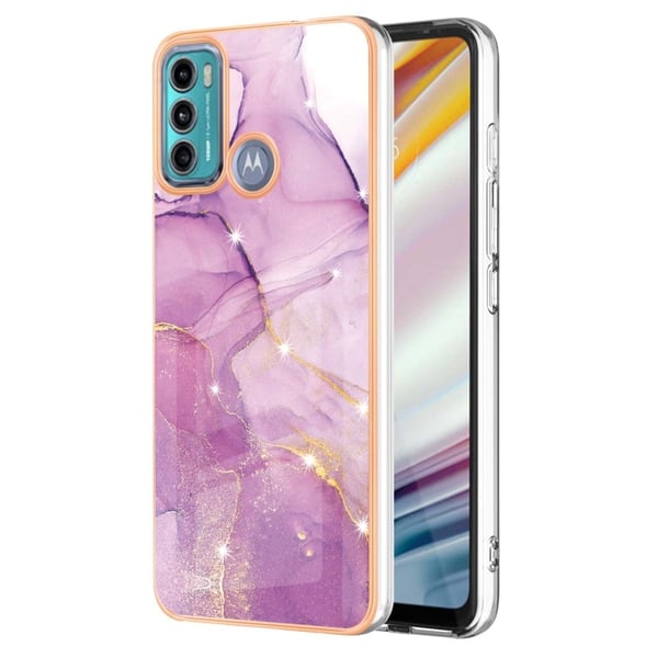 Marble Motorola Moto G40 Fusion / Moto G60 Etui - Lilla / Rosa Klinkekule