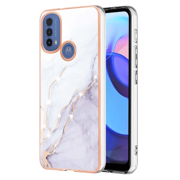 Marble Motorola Moto E30 / E20 / E40 Suojakotelo - Valkoinen Marble