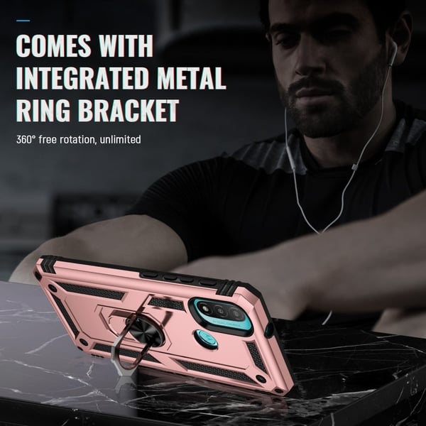 Ring Guard-etui - Motorola Moto E20 - Rose Gull