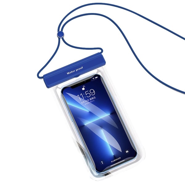 Universal IPX8 30m vanntett telefonveske med snor - Safir