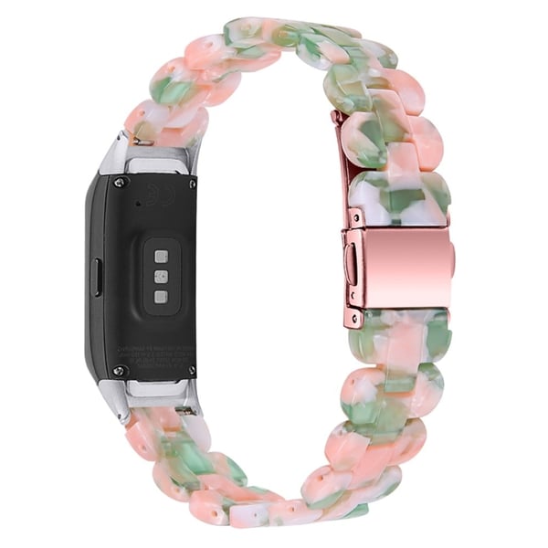 Samsung Galaxy Fit stilfuld urrem i rustfrit stål - Lyserød / Grøn