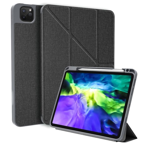 MUTURAL iPad Pro 11 (2021) / (2020) / (2018) King Kong-serie flipfodral i läder - Svart