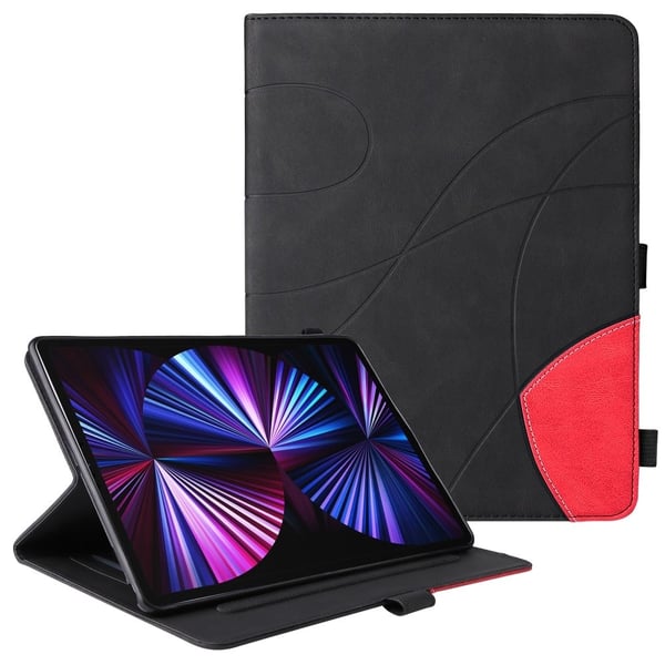 iPad Pro 12.9 (2021) / (2020) / (2018) KT tofarget flip-etui i skinn - Svart