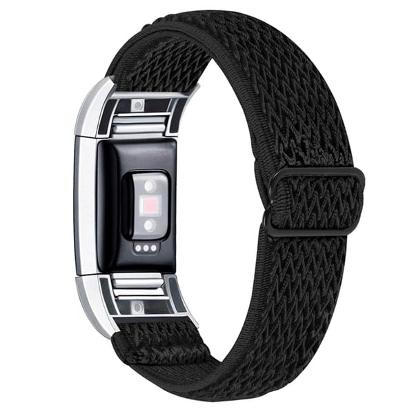 Fitbit Charge 2 elastiskt klockarmband i nylon - Svart