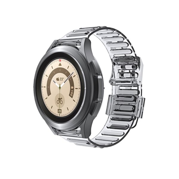 Silikoneurrem til Samsung Galaxy Watch 5 / 4 / 3 - Gennemsigtig Sort Silikoneurrem til Samsung Galaxy Watch 5 / 4 / 3 - Gennemsigtig Sort