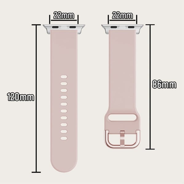Apple Watch (45 mm) enkel klokkerem i silikon - Rosa