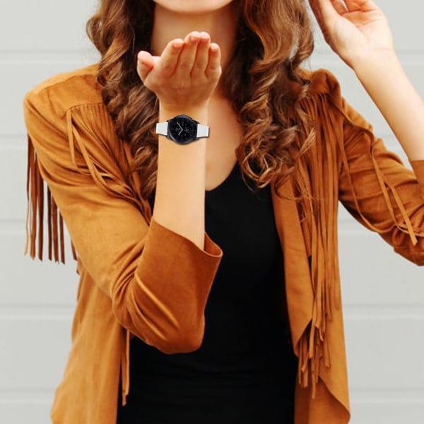 Klokkerem i litchi okseskinn til Honor MagicWatch 2 46 mm - Hvit