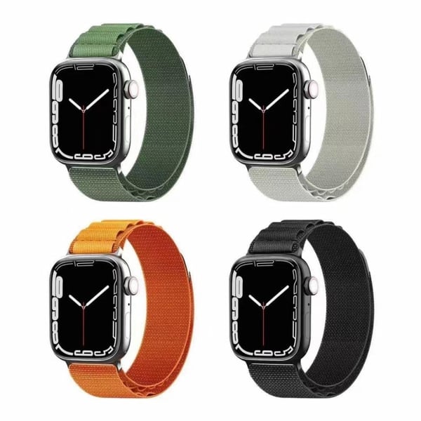 Apple Watch Series 8 (45 mm) / Watch Ultra nylonklokkerem - Hvit Størrelse: M