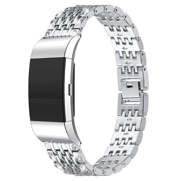 Fitbit Charge 2 urrem med rhinestone-dekor - Sølv
