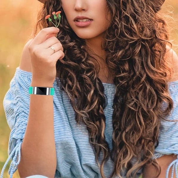 Fitbit Charge 2 elastisk klokkerem i nylon - Mintgrønn