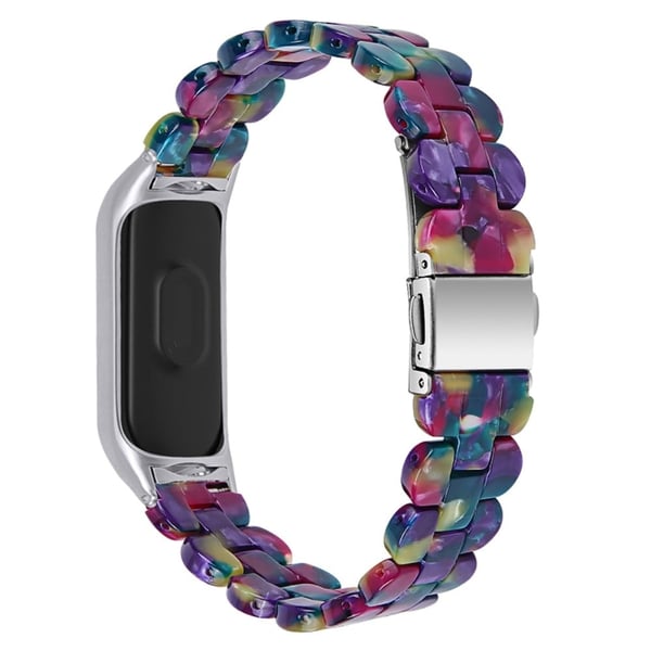 Xiaomi Mi Smart Band 4 / Band 3 urrem i resin - Lilla / Grøn