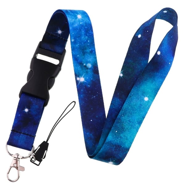 Universellt nyckelband i stjärnhimmelsstil - Mörkblå Nebulosa