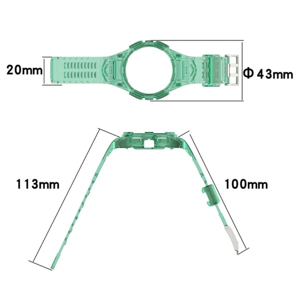 Samsung Galaxy Watch 5 / 4 (40mm) urrem med cover - Gennemsigtig Blå