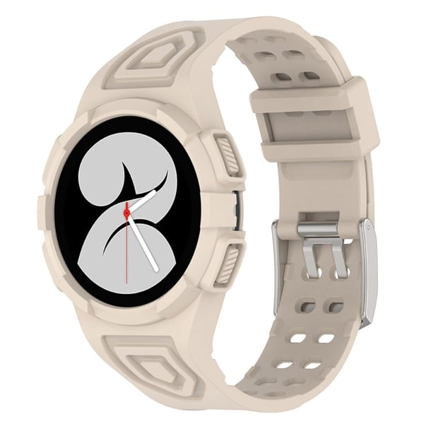 Samsung Galaxy Watch 5 / 4 (44mm) urrem med cover - Elfenbenshvid Samsung Galaxy Watch 5 / 4 (44mm) urrem med cover - Elfenbenshvid