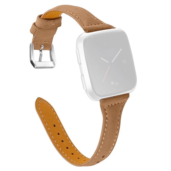 Fitbit Versa 2 / Versa Lite / Versa simple urrem i ægte læder - Brun