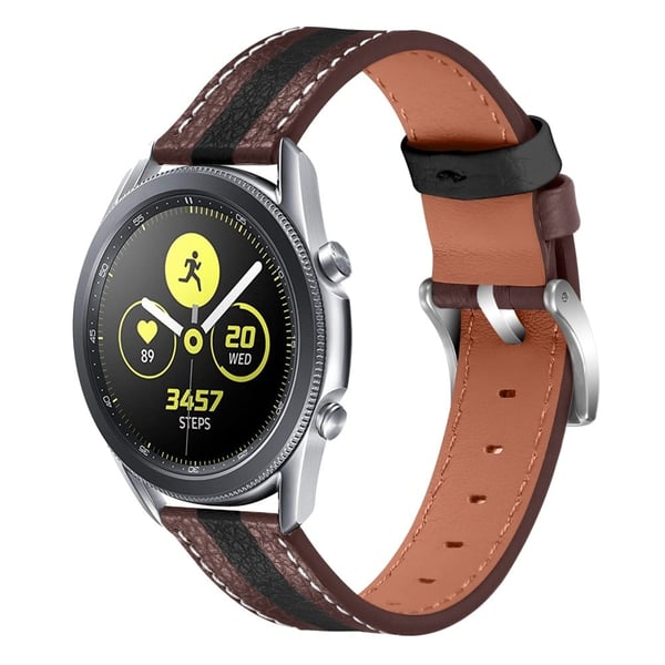 Kule fargespleisende klokkerem i okseskinn til Samsung Galaxy Watch 4 - Brun / Svart