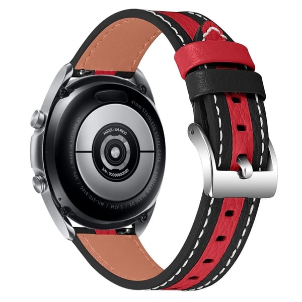 Pebble 2 / SE 2 / Time Round Stor fargespleising kuskinn skinnklokkerem - Svart / Rød