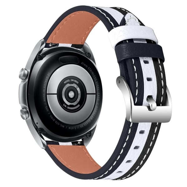 Garmin Vivomove Luxe fargespleiset klokkerem i okseskinn - Svart / Hvit