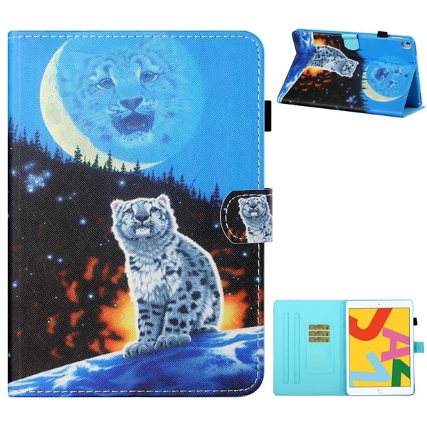 Mønstertryk Læder Stand Tablet Cover Shell iPad 10.2 (2021)/(2020)/(2019)/iPad Air 10.5 inch (2019) - Tiger