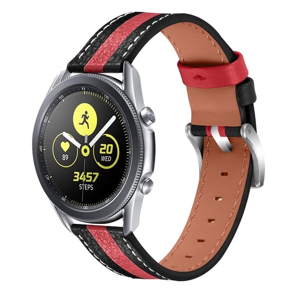 Garmin Vivoactive 3 / 3 Music farge spleising kuskinn skinnklokkerem - Svart / Rød