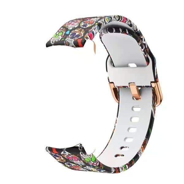Universal klockarmband i silikon med modern design - Färgglad Skalle