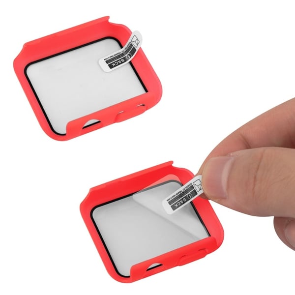 Apple Watch SE 2022 (44mm) cover med skærmbeskytter i hærdet glas - Rød