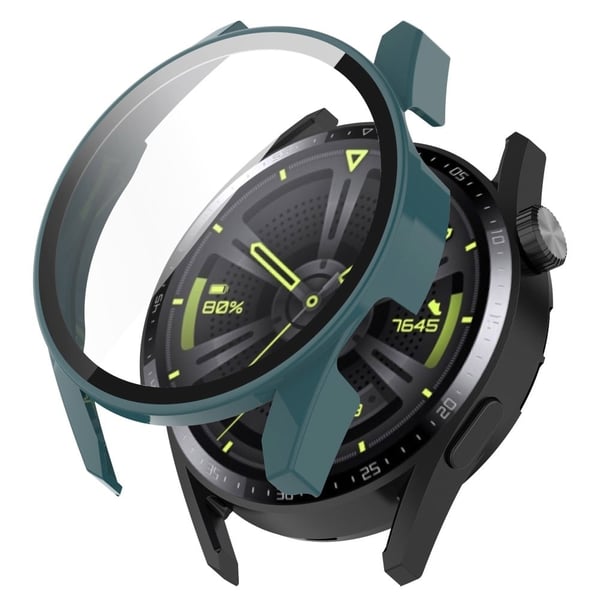 Huawei Watch GT 3 (46 mm) PC-deksel med HD-herdet glass - Svartgrønn