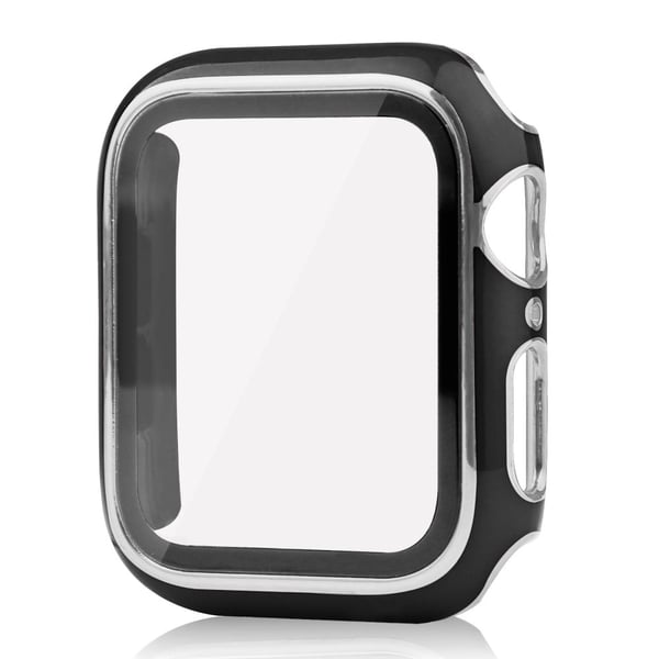 Apple Watch SE 2022 (40 mm) tofarget galvaniseringsdeksel med herdet glass - Svart / Sølv Apple Watch SE 2022 (40 mm) tofarget galvaniseringsdeksel med herdet glass - Svart / Sølv