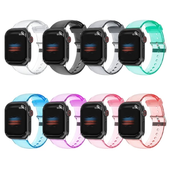 Apple Watch (41 mm) gjennomsiktig TPU-klokkerem - Gjennomsiktig Svart