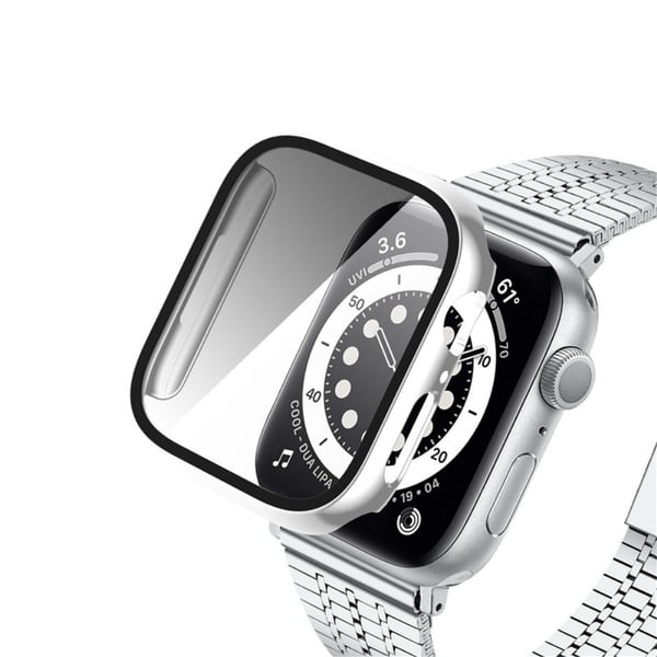 Apple Watch Series 8 (41 mm) galvaniseringsdeksel med herdet glass - Sølv