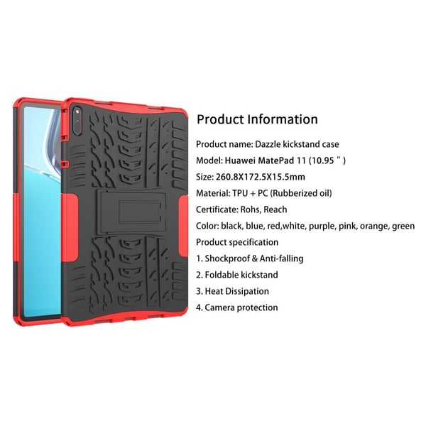 Huawei MatePad 11 (2021) dekkstruktur + TPU hybriddeksel med kickstand - Svart