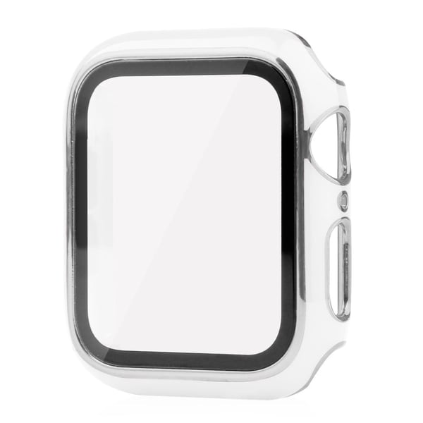 Apple Watch SE 2022 (44 mm) tofarget galvaniseringsdeksel med herdet glass - Hvit / Sølv Apple Watch SE 2022 (44 mm) tofarget galvaniseringsdeksel med herdet glass - Hvit / Sølv