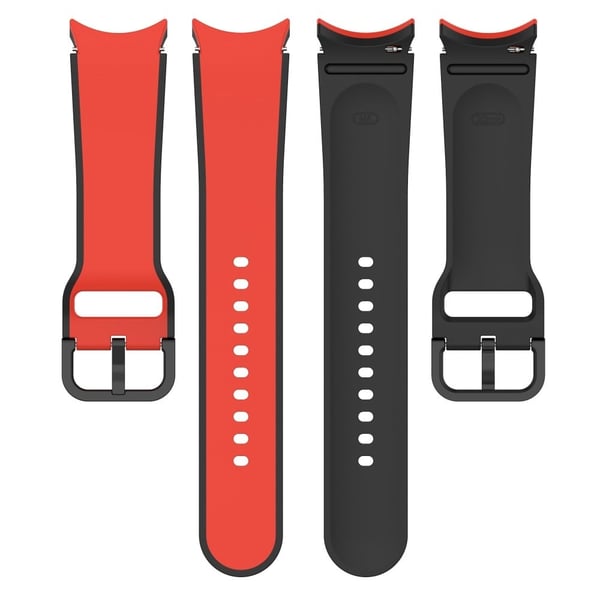 Samsung Galaxy Watch 5 / 4 / 3 tofarget klokkerem i silikon - Rød / Svart