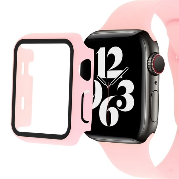Apple Watch Ultra-deksel med skjermbeskytter i herdet glass - Mørkerosa Apple Watch Ultra-deksel med skjermbeskytter i herdet glass - Mørkerosa