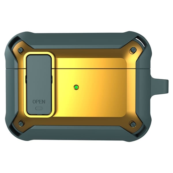 AirPods Pro snap-on cover design TPU-etui - Guld / Grøn AirPods Pro snap-on cover design TPU-etui - Guld / Grøn