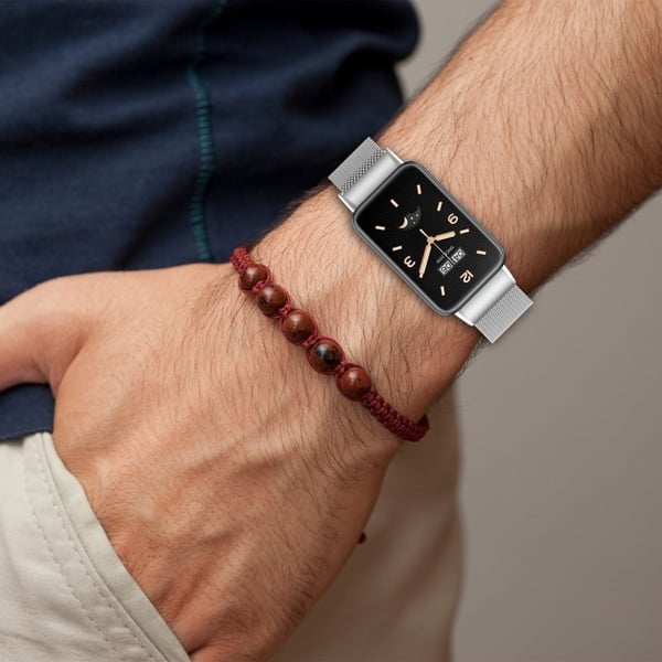 Xiaomi Mi Band 7 Pro milanesiskt klockarmband i rostfritt stål - Roséguld