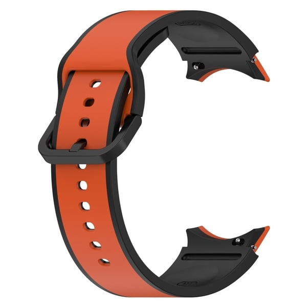 Kaksivärinen silikonikellohihna Samsung Galaxy Watch 5 / 4 / 3 - Oranssi / Musta