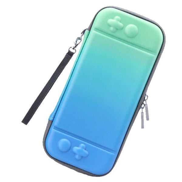 Nintendo Switch gradient farge PU skinnveske - Grønn / Blå Nintendo Switch gradient farge PU skinnveske - Grønn / Blå