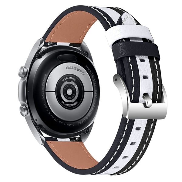 Withings Steel HR (40 mm) klokkerem i kuskinn med spleisedesign - Svart / Hvit